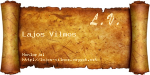 Lajos Vilmos névjegykártya